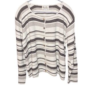 Reba Rose | Vintage Striped Cardigan Sweater XL